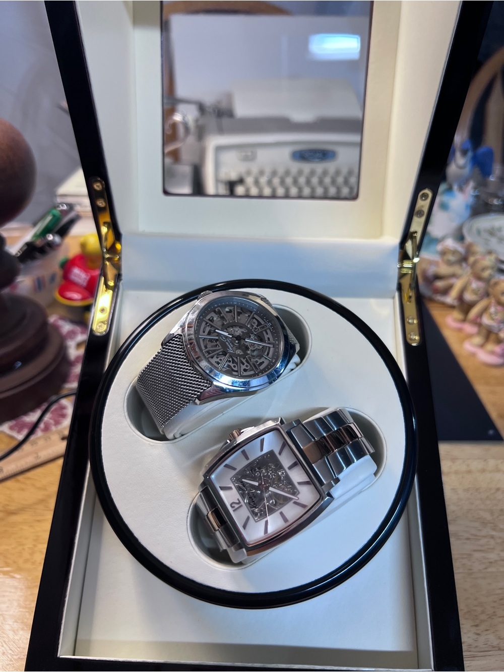 Keneth Cole Automatic Silver Skeleton Stainless Steel Watch x 2 with a Winder